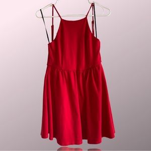 Red dress with pockets